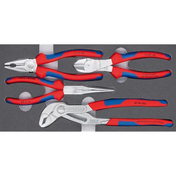 Nejlepší Volba KNIPEX Sada kleští "Basic Chrome" 4dílná 002001V17 v pěnové vložce