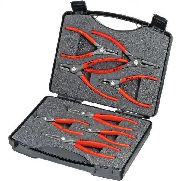 Koupit Online KNIPEX Precizní kleště na pojistné kroužky, 8dílná sada 002125 v plast. kufříku