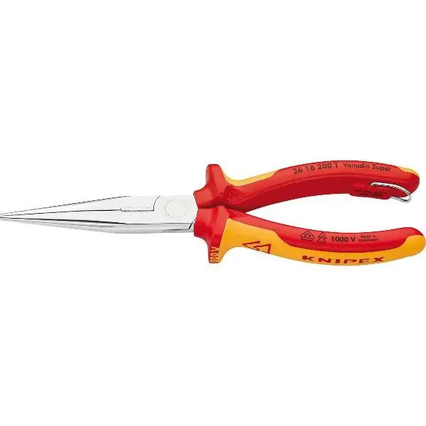 KNIPEX Kleště kulaté s břitem, rovné, VDE 200 mm s upevňovacím okem Rychlé Dodání