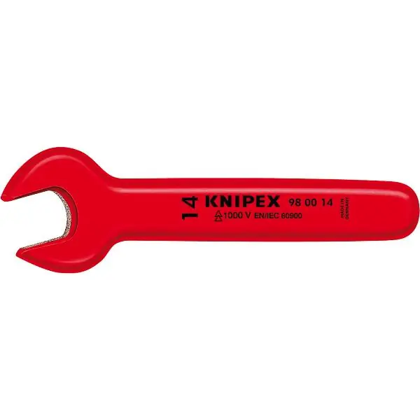Sezónní Sleva KNIPEX Jednostranný izolovaný klíč, SW 15 mm, poloha čelistí 15°, D=145 mm