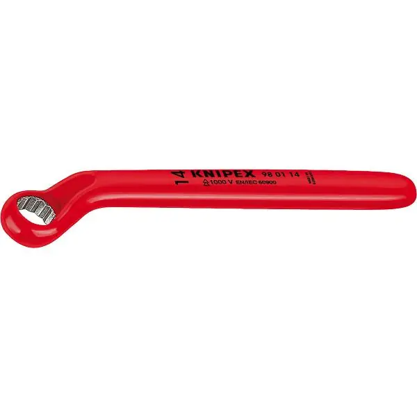 KNIPEX Očkový klíč zalomený izolovaný SW 24 mm, výška předsazení 30 mm, D=265 mm Novinka