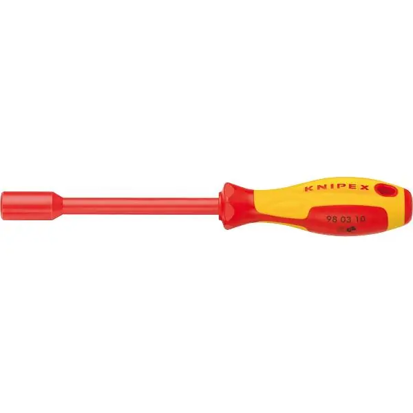 KNIPEX VDE nástrčný klíč rovný 9803, SW 12 mm, 2C rukojeť izolovaná, D=237 mm Horká Nabídka