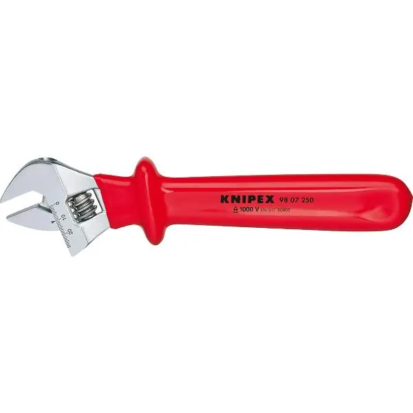 Víkendová Akce KNIPEX Klíč francouzský izolovaný nastavitelný 9807, SW do 30 mm, D=260 mm