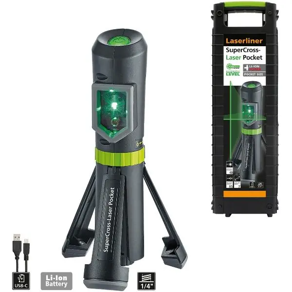 LASERLINER křížový laser SuperCross Pocket Plus 3,7 V 1,0 Ah (IEC) Li-Ion Originální