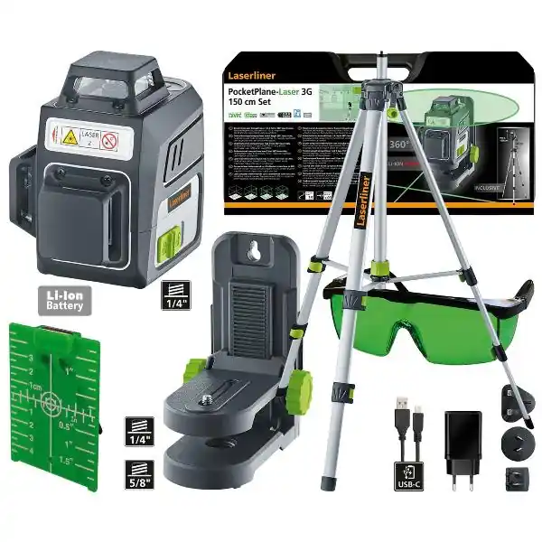LASERLINER multifunkční liniový laser PocketPlane 3GSet 3,7 V 3,6 Ah Li-Ion Koupit Online