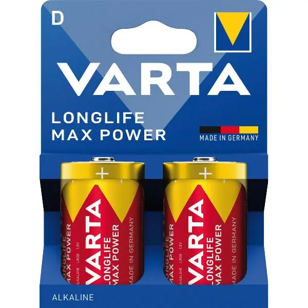 Nová Kolekce VARTA baterie Longlife Max Power LR20/D 1,5 Voltů 2 kusy