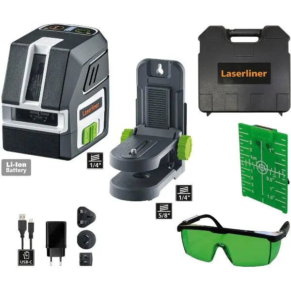 Vysoce Kvalitní LASERLINER křížový laser PocketCross 2G 3,7 V 3,6 Ah (IEC) Li-Ion