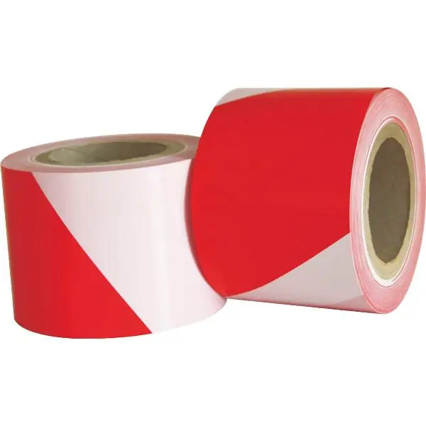 Výstražná páska HDPE červená/bílá, šířka 75mm, délka 500m, tloušťka 35µ Značkový