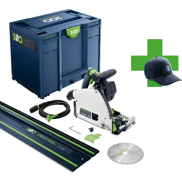 Cenově Výhodný FESTOOL ponorná pila TS60KEBQ-Plus 1500 W s vodicí lištou – akce k 100. výročí