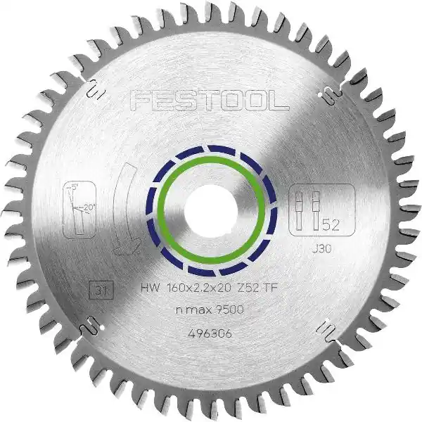 FESTOOL speciální pilový kotouč HW ø 160 x 20, 52 zubů TF (496306) Sleva