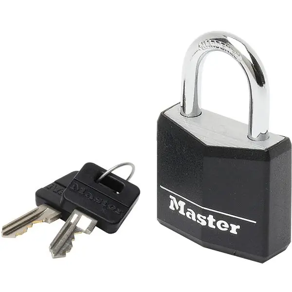 Vrácení Zdarma Visací zámek MASTER LOCK 9130 EURDBLK hliník černá, br. 30 mm, různé. SB