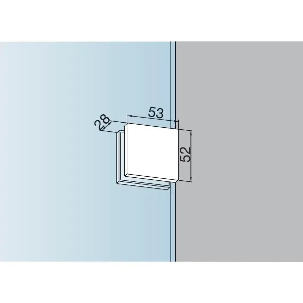 Nová Kolekce DORMA-Glas držák šroubu PT 90, sklo 10 mm, stříbrný elox (07.021)