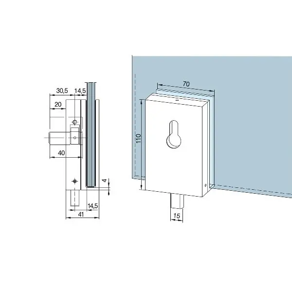 Doprava Zdarma DORMA-Glas zámek k nasunutí SG,PZ předmontovaný, sklo 10mm,stříbrný (05.106)