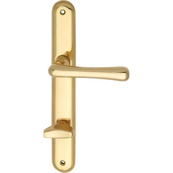 Oblíbený Dveřní kování ELEGANT, interiérové, klika-klika, mosaz leštěná, dlouhý štítek,WC