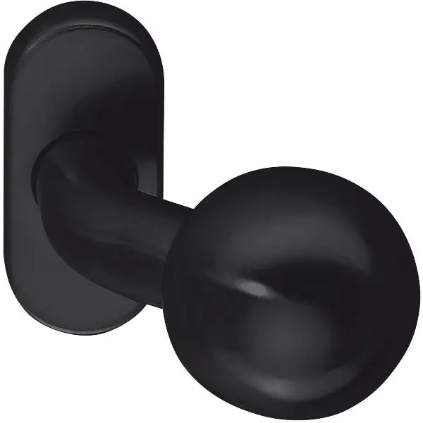 Must-Have Dveřní koule otočná na oválné rozetě, nerez černá