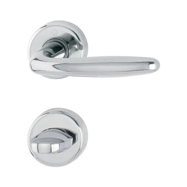 HOPPE kování ROISSY, interiérové, klika-klika, mosaz-F49 chrom lesk, rozeta WC Must-Have