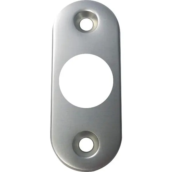 Kliková rozeta WG oválná ø16mm, viditelné šrouby, 28 x 68 x 6 mm, hliník leštěný Tovární Cena