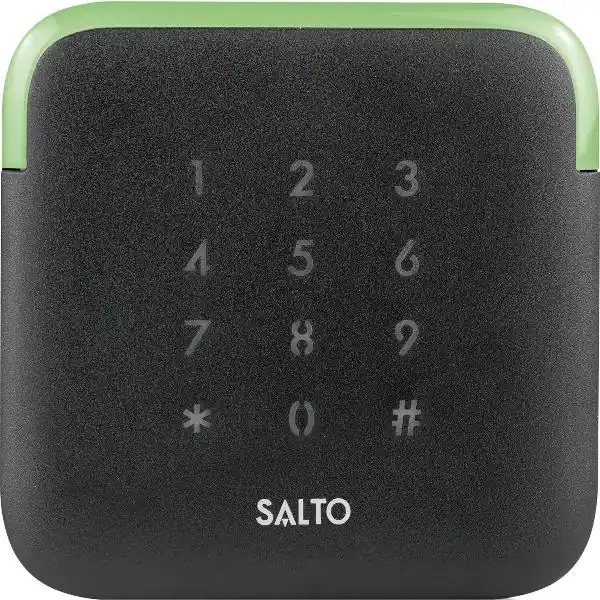 Hit Sezóny Nástěnná čtečka Salto Mifare XS4 2.0, keypad, 95,5 × 95,5 × 22 mm, plast, černá