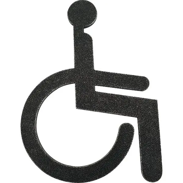 Symbol pro WC dveře - invalidé, pozink černý Autentický