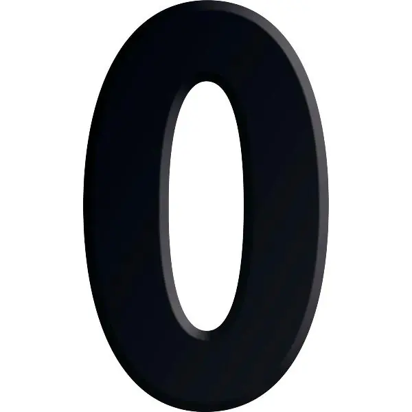 Jen Po Omezenou Doba Číslice 0 samolepicí, výška 30 mm, hliník černý eloxovaný