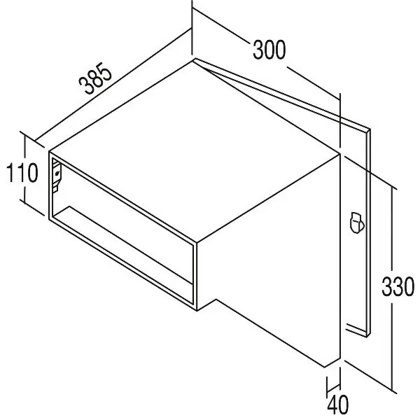 Výhodná Nabídka RENZ schránka vnitřní přímá, 300 x 330 x 385 mm, síla zdi 405 mm, ocel pozink