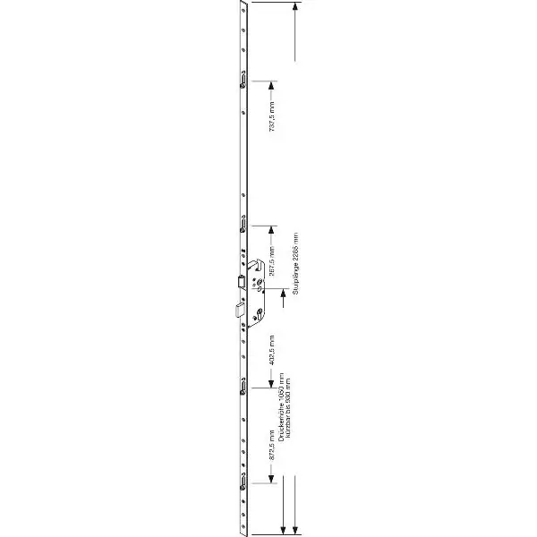 Akční Nabídka MFV-zámek GU Secury R4 DIN, DM 65 mm, štulp 2285 x 20 x 3 mm, hranatý, stříbřitý