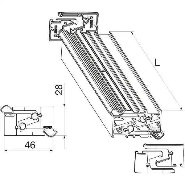 Časově Omezené MACO HS těsnicí lišta-sada ALU pro odstup křídla 28mm, 2500mm (101653)
