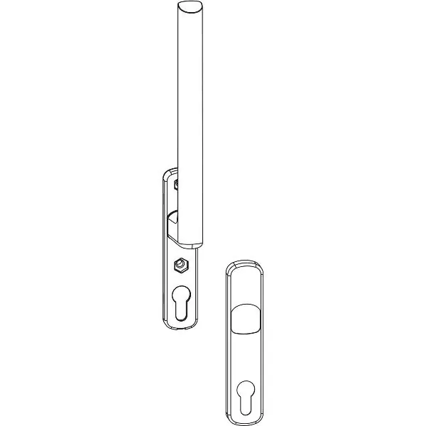 MACO HS klika 12, vnitřní, PZ otvor, s noky, čtyřhran 10mm, titan (218404) Vysoce Kvalitní