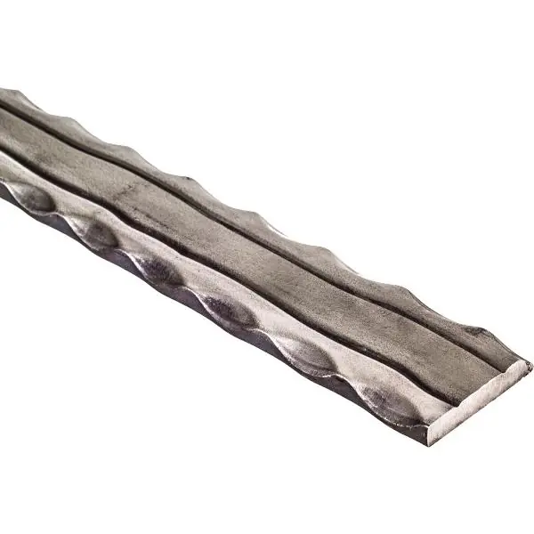 Zábradlí IAM DESIGN na boku tepané, 40 x 8 x 3000 mm s drážkami, tepané železo Nejlepší Volba
