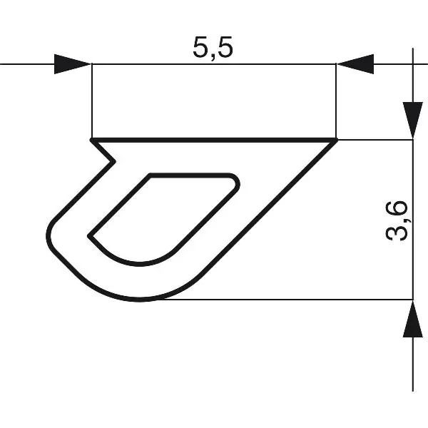 GU Thermostep 164/204 zák. těsnění P1645 L=3350 mm černá Originální