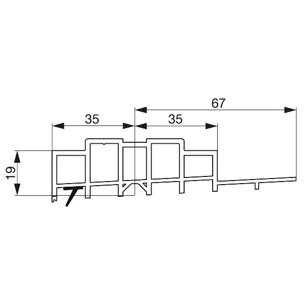 GU Thermostep 204 upevňovací lišta 19/67 P2101, TS 56-110 mm, d=3300 mm Vysoce Kvalitní