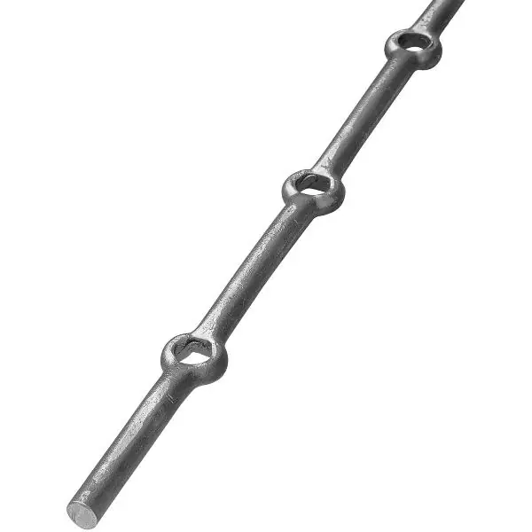 IAM DESIGN děrovaná tyč, kulatá ø 12mm, rozteč otvorů 120mm, 2000 mm, kovaná Nízká Cena