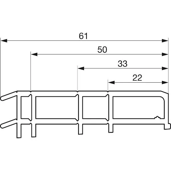 Hit Sezóny GU Thermostep/Timberstep meziprofil 61 P1846, L=3300 mm, šedý plast