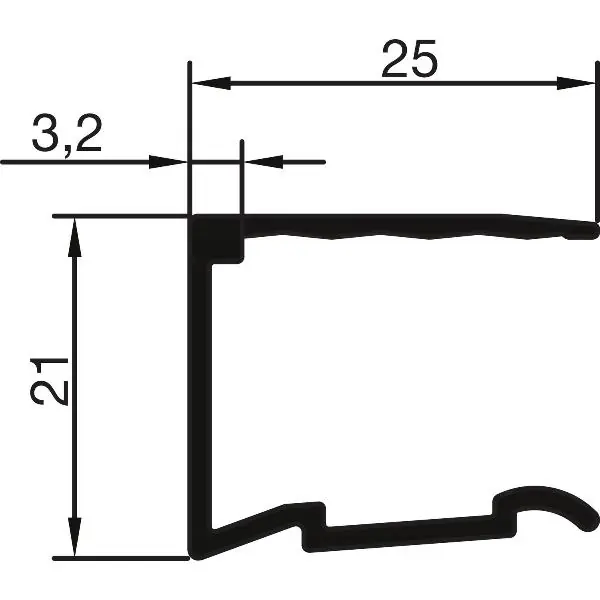 THYSSENKRUPP Syprotech koncový profil U 16 mm, L=6350 mm, hliník Originální