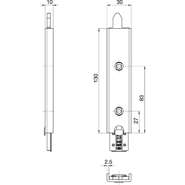 Připojovací jednotka k falc.převodovce,Secury Automatic 130 mm, horní/spodní Poslední Šance