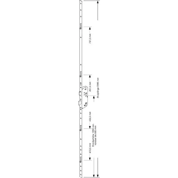 Výhodná Nabídka MFV-zámek GU Secury R4, DM 45 mm, štulp 2285 x 16 x 3 mm, hranatý, stříbřitý