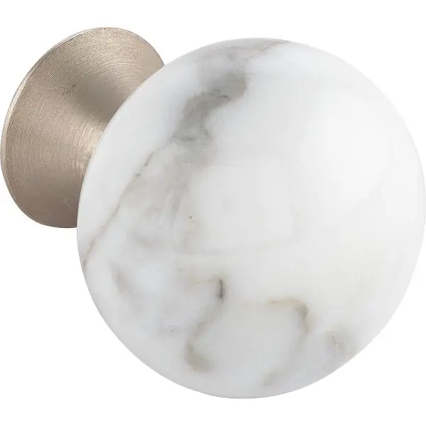 Pouze Dnes Knopka Bead Straight ø 28 mm, porcelán/ZN mramor bílý/efekt nerezové oceli