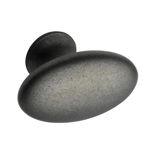 Knopka Oval Simple šířka 60 mm, výška 35 mm, zinkový odlitek šedý antik Koupit Online