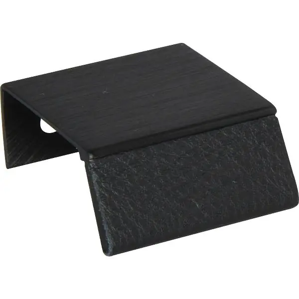 Víkendová Akce Úchytková lišta Bench rozt. 20, délka 40 mm, hliník černý kartáčovaný/kůže černá