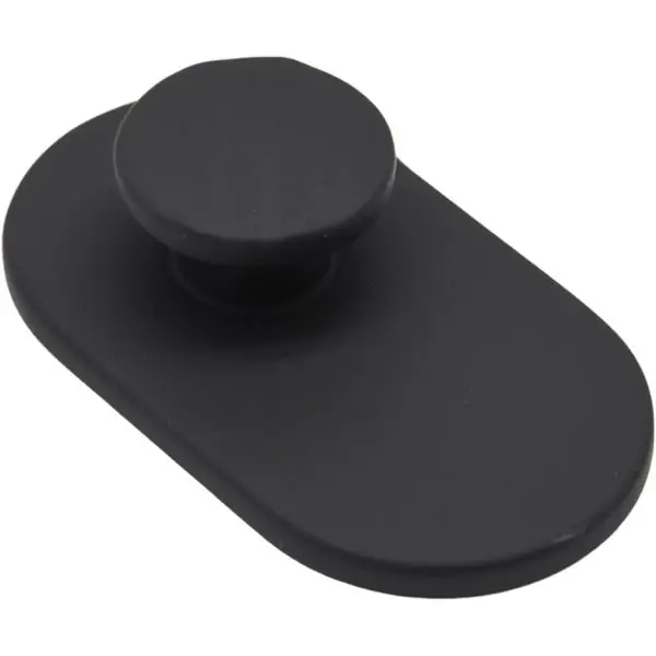 Autentický Věšák na kabát Cozy Hook 2, oválná deska, strukturovaný háček, černý plast