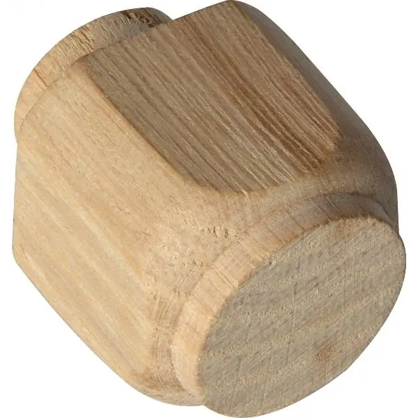 Dřevěná ozdobná krytka šířka 30, výška 30, čep ø 20, délka čepu 8 mm, dub Horká Nabídka
