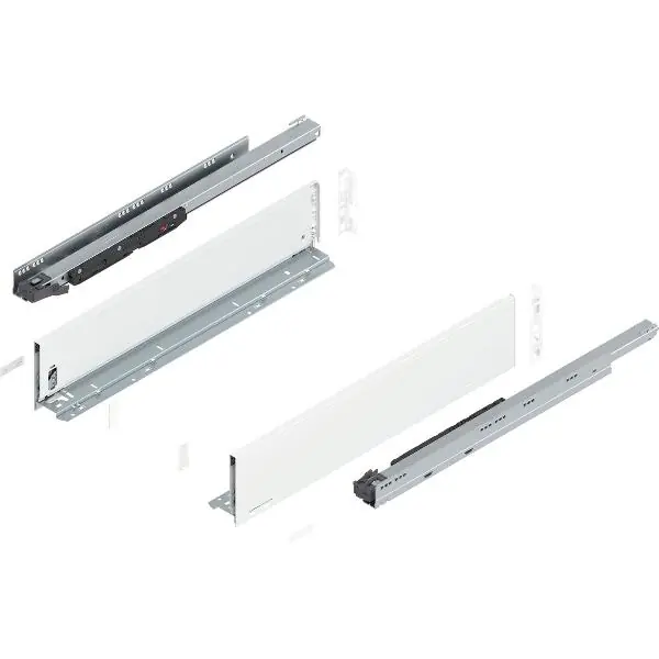 Ověřený BLUM LEGRABOX pure sada výška K, BLUMOTION S, 70kg, délka 600mm, hedvábně bílá