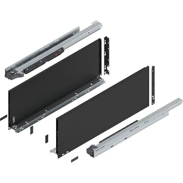 BLUM LEGRABOX pure sada výška F, BLUMOTION S, 70kg, délka 650, karbonově černá Nejlepší Cena