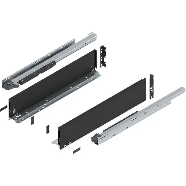 Omezená Nabídka BLUM LEGRABOX pure sada výška K, BLUMOTION S, 70kg, délka 600, karbonově černá