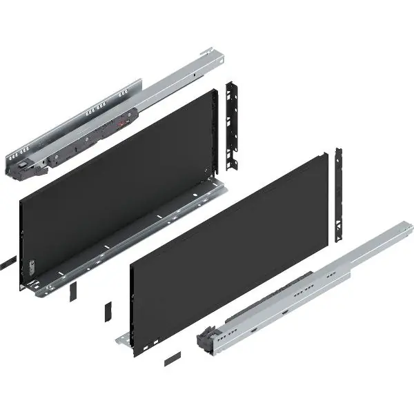 BLUM LEGRABOX pure sada výška F, BLUMOTION S, 40kg, délka 600, karbonově černá Expresní Doručení