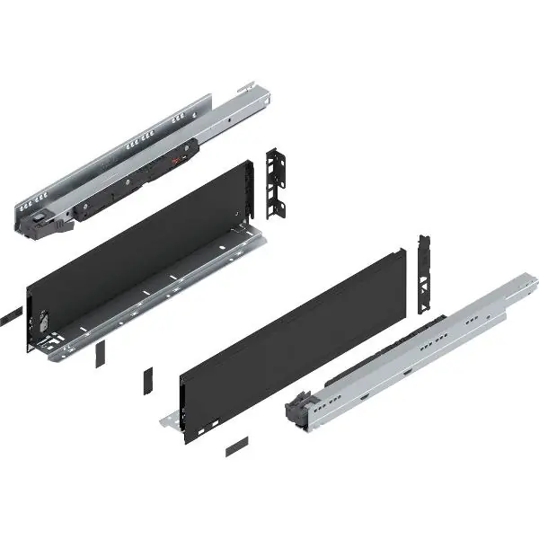 Značkový BLUM LEGRABOX pure sada výška K, BLUMOTION S, 70kg, délka 500, karbonově černá