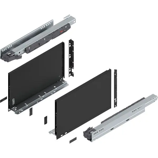 BLUM LEGRABOX pure sada výška F, TIP-ON, 40kg, délka 450, karbonově černá Cenový Hit