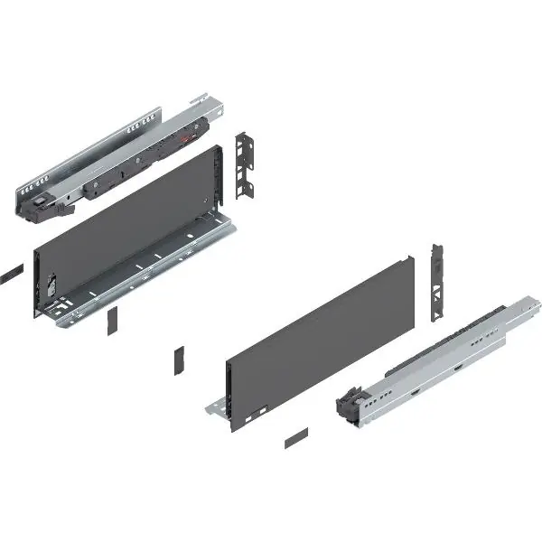 Autentický BLUM LEGRABOX pure sada výška K, TIP-ON, 40kg, délka 400, orion šedá