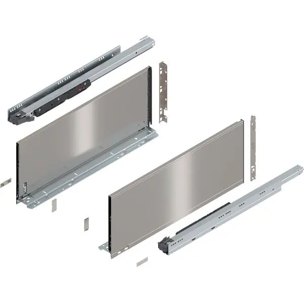 Ověřený BLUM LEGRABOX pure sada výška F, BLUMOTION S, 70kg, délka 600mm, INOX