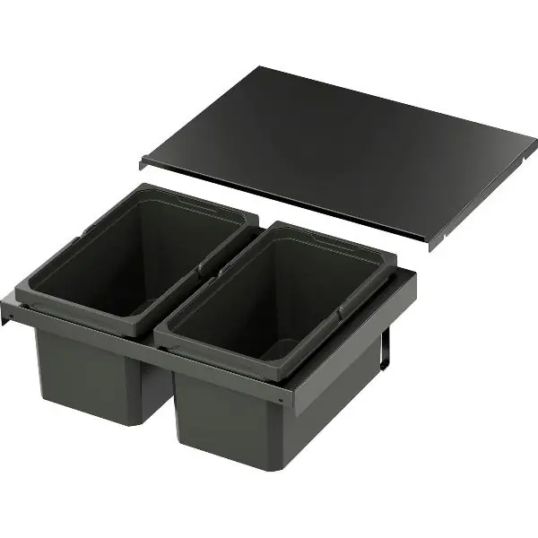 Sleva VS ENVI Flex XS-216 Systém na třídění odpadu KŠ 600 mm, 2 × 13 litrů, lávová